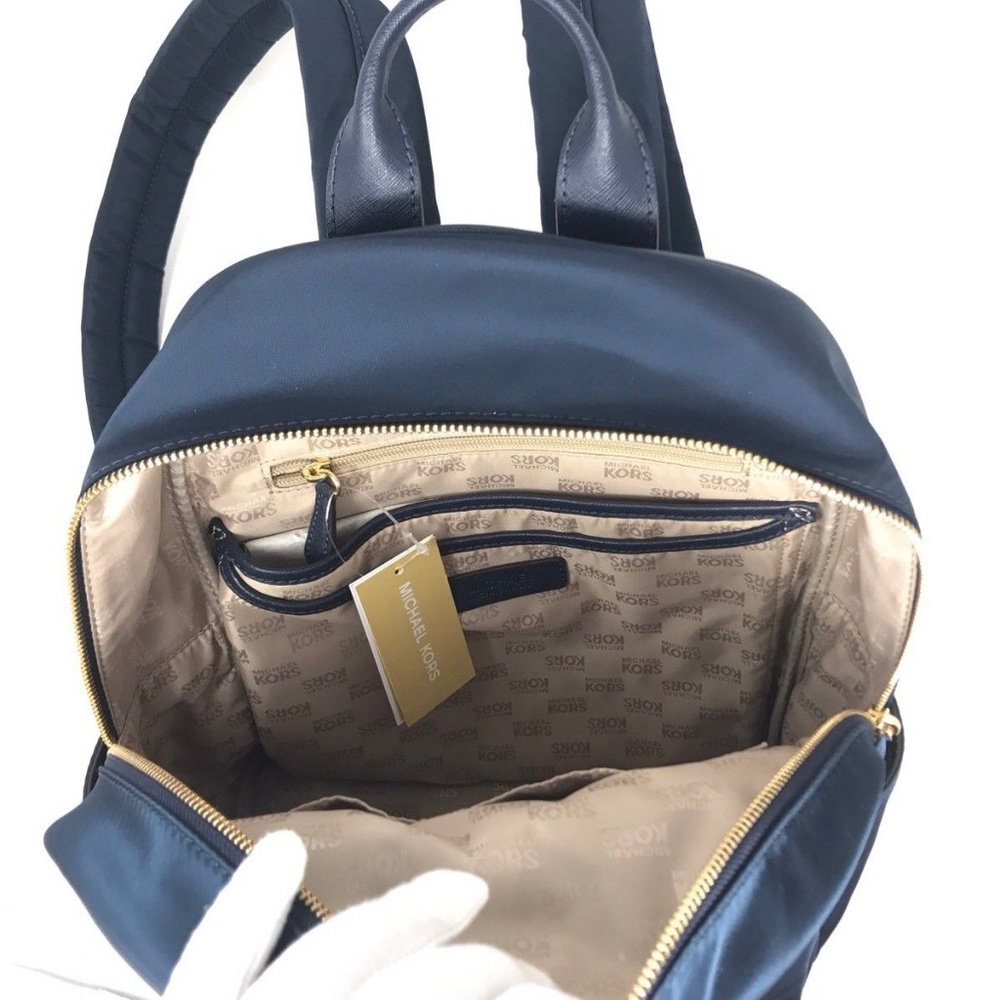 Michael Kors Abbey Nylon Large Backpack Navy Bag - Picture 8 of 8